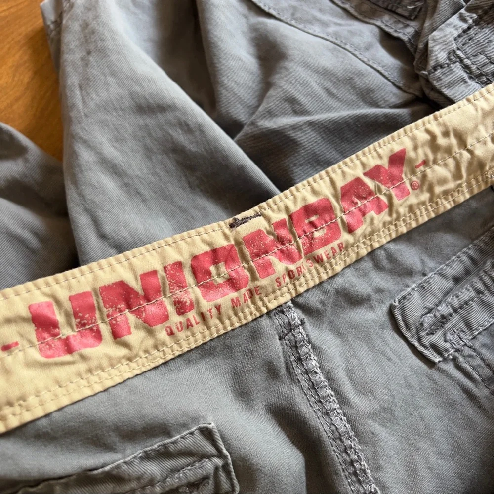 UNIONBAY Mens Gray Canvas 100% Cotton Cargo Utility Shorts Size 38